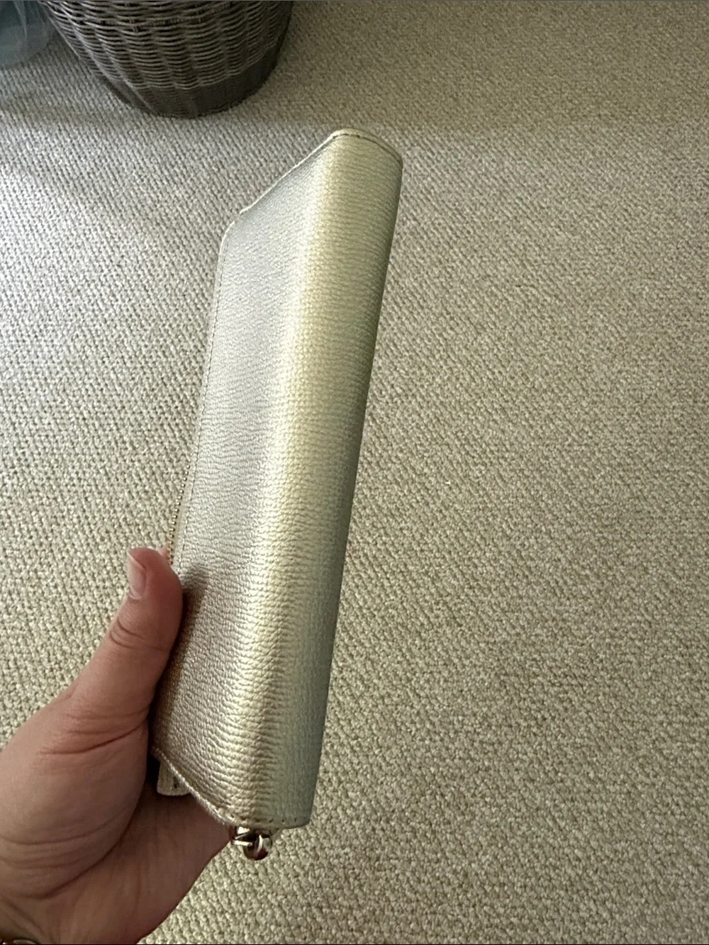 kate spade Gold Metallic Zip Around Wallet